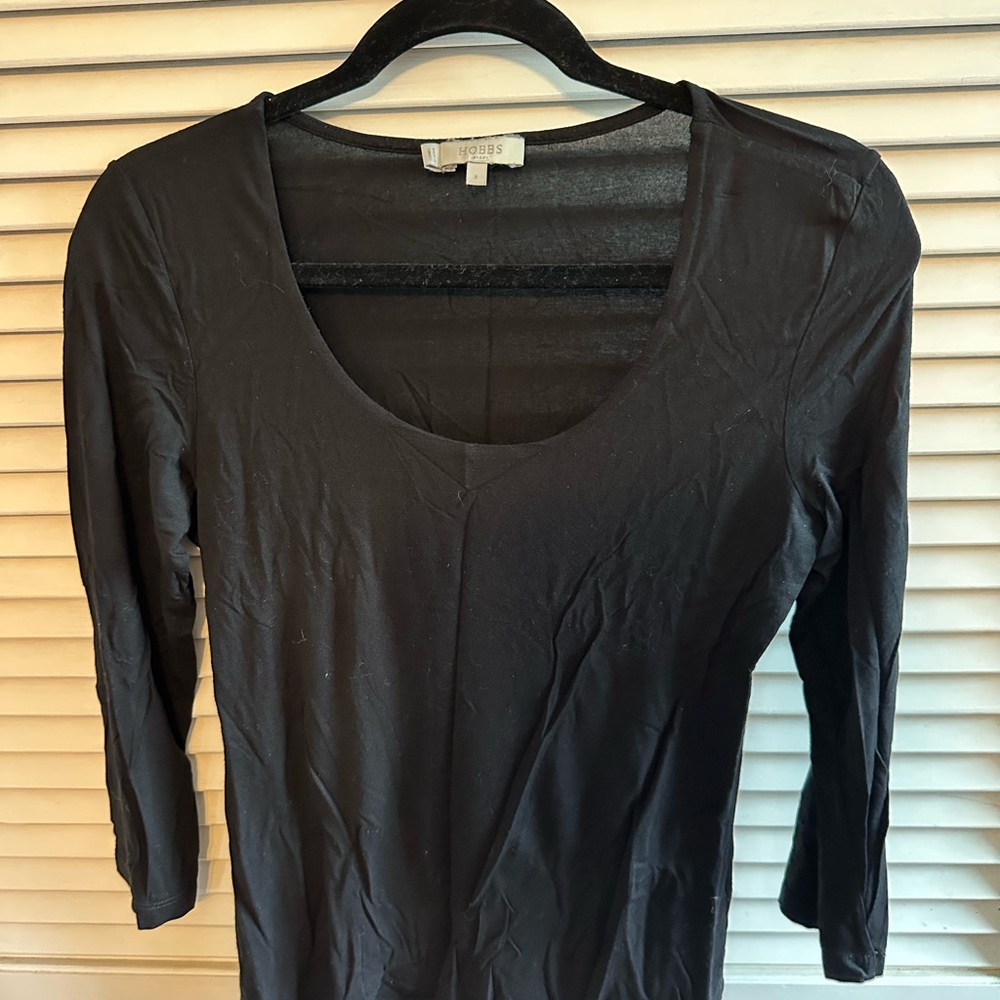 Hobbs Black Long Sleeve Blouse